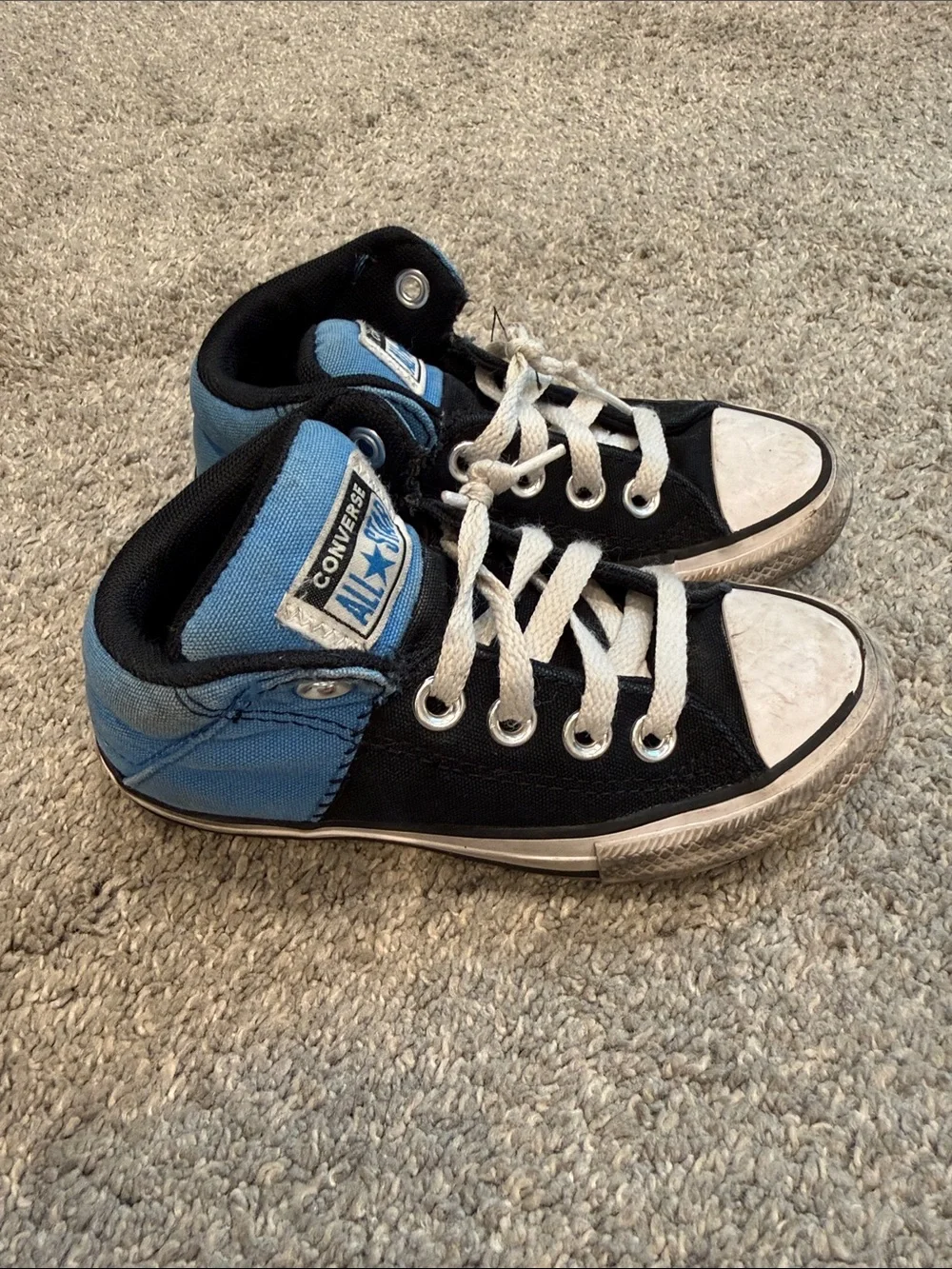 Converse | Kids Black and Blue High-Top Sneakers